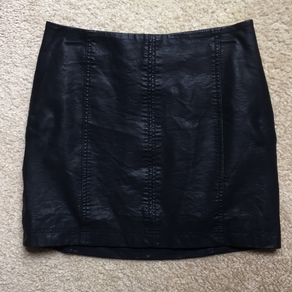 Free People Faux Leather Mini Skirt